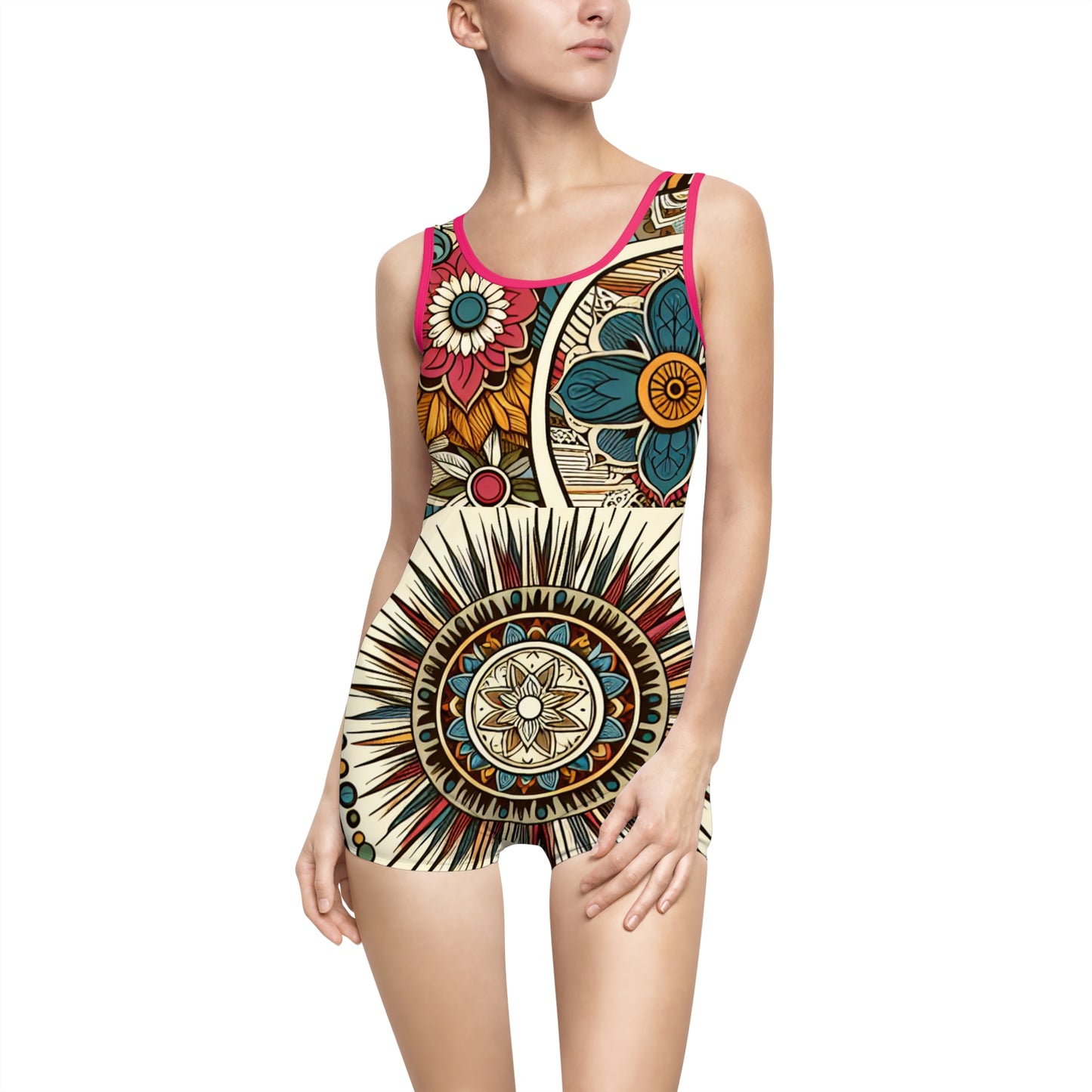 Boho Floral Vintage Women&#039;s Swimsuit - Retro Chic Swimwear