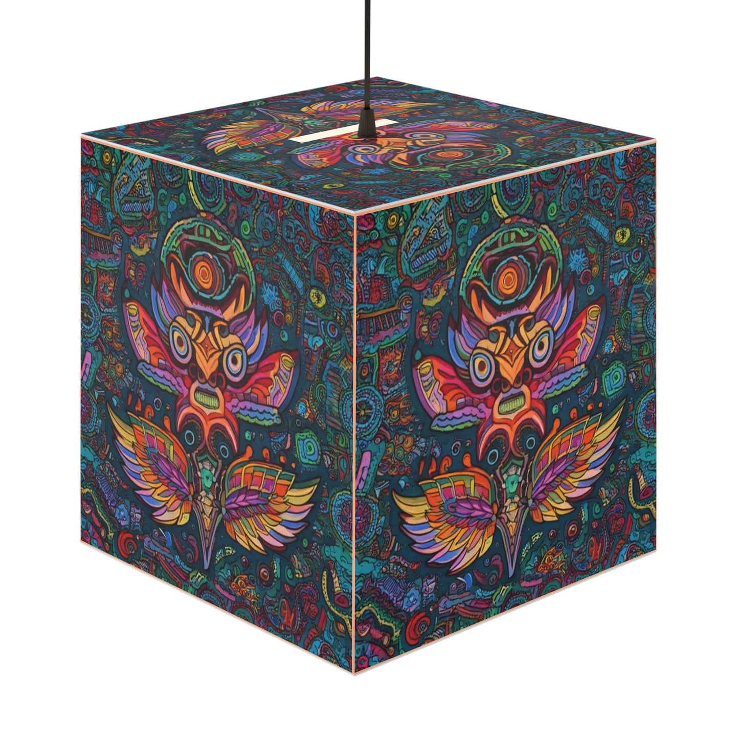 Owl Tribal Light Cube Lamp