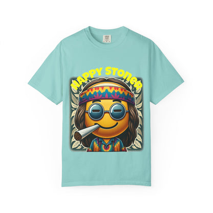 Happy Stoner Unisex Garment-Dyed T-Shirt | Chill Vibe Tee for Budding Enthusiasts