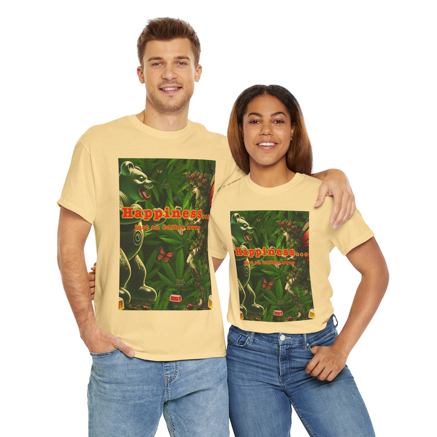 Happiness Jungle Unisex Heavy Cotton Tee, Graphic T-Shirt, Nature Lover Gift, Summer Wardrobe Essential, Unisex Casual Wear