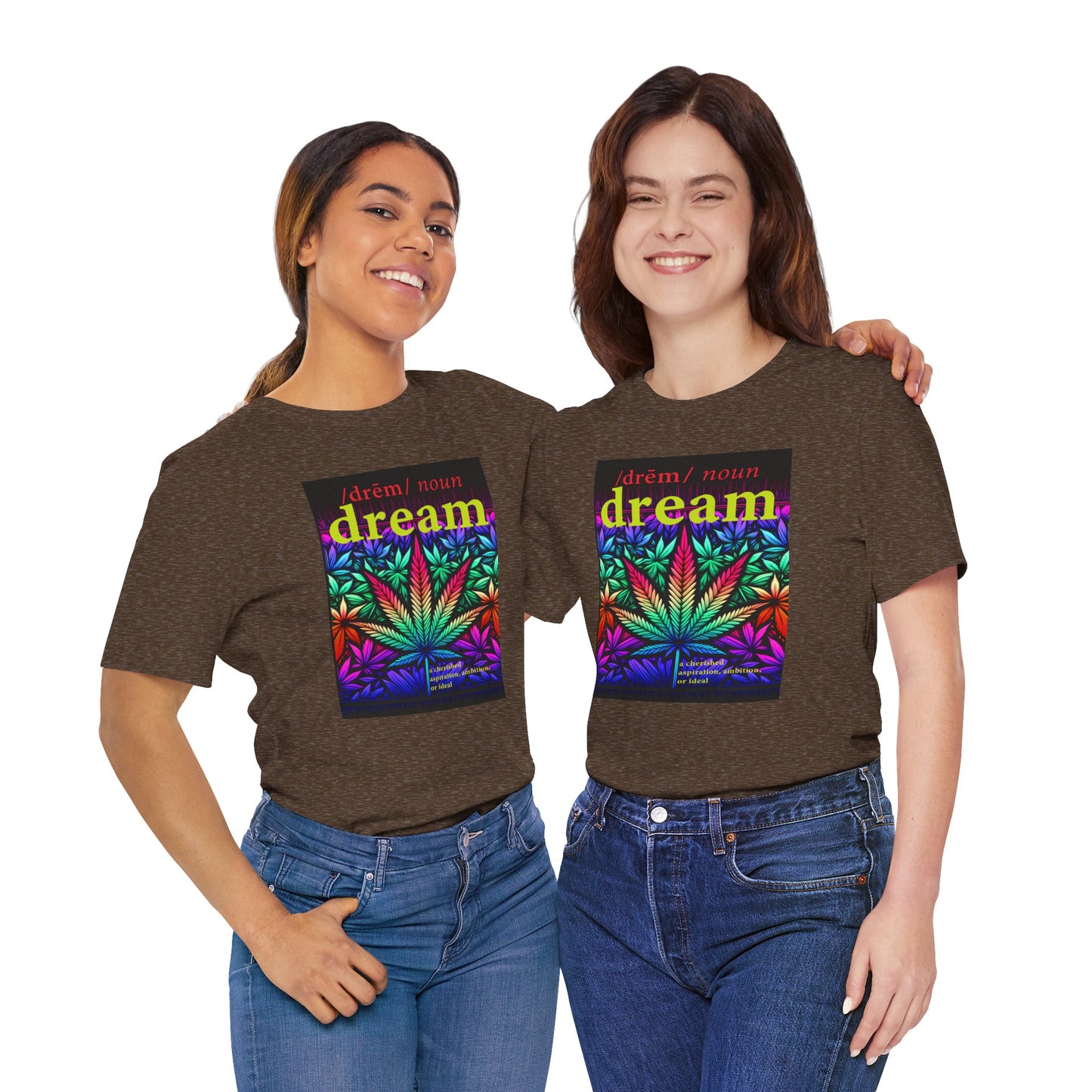 Dream Inspired Unisex Jersey Tee - Vibrant Cannabis Graphic T-Shirt
