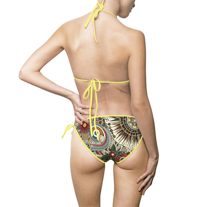 Vibrant Floral Women's Bikini Swimsuit - Perfect for Beach Days and Summer Fun