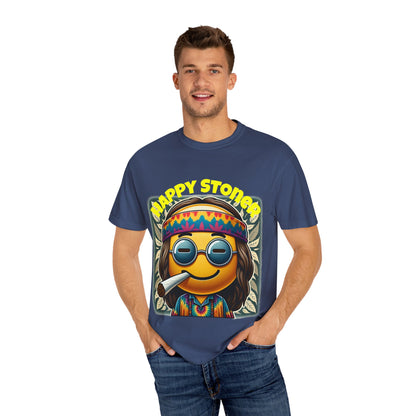 Happy Stoner Unisex Garment-Dyed T-Shirt | Chill Vibe Tee for Budding Enthusiasts