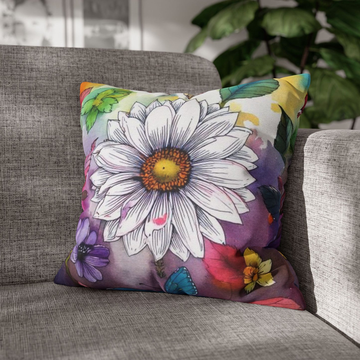 Spun Polyester Square Pillowcase