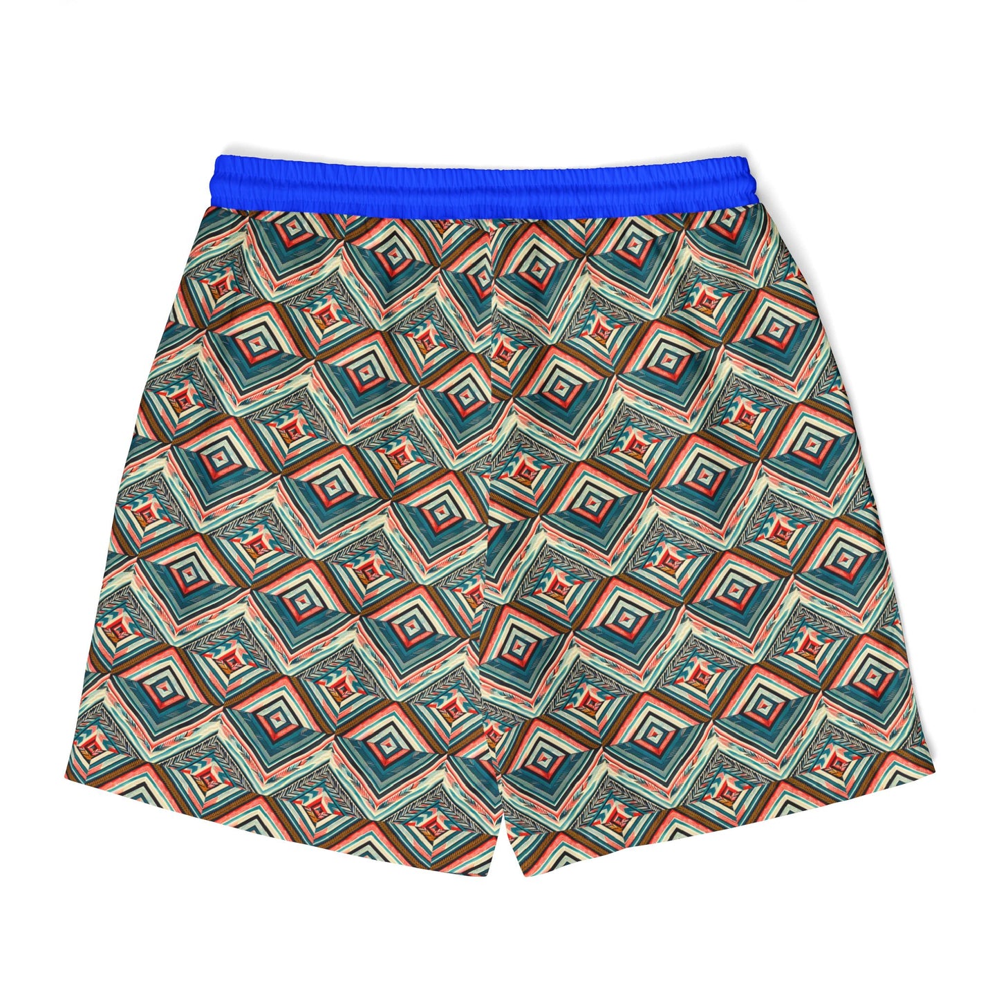 Colorful Unisex Swim Shorts with Geometric Design for Summer Fun