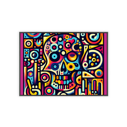 Skull Rock N Roll Posters with Wooden Frame
