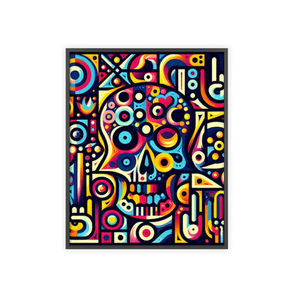 Skull Rock N Roll Posters with Wooden Frame