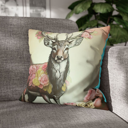 Deertastic Faux Suede Square Pillowcase