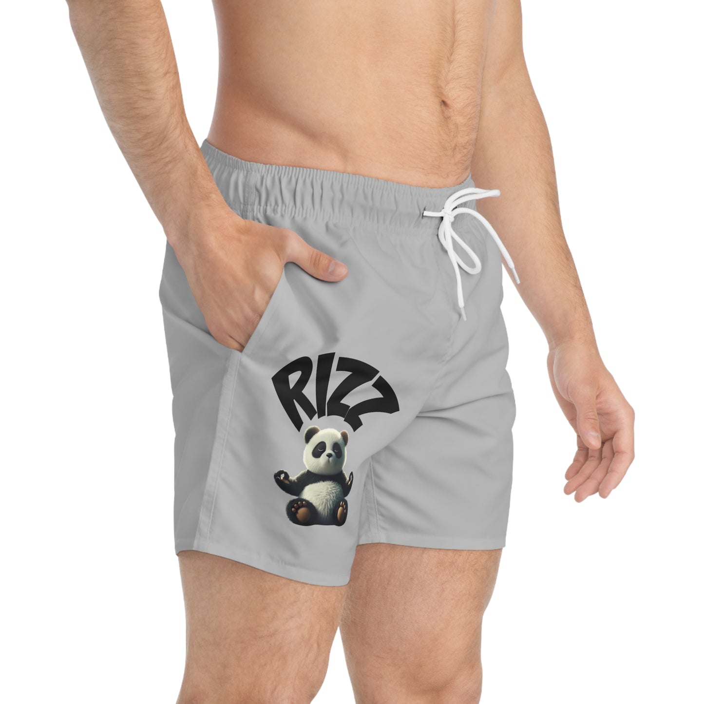 Chill Rizz Panda Swim Trunks for Summer Fun
