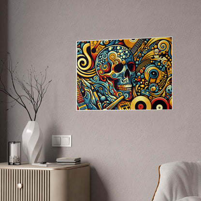 Skull Rock N Roll Gloss Posters
