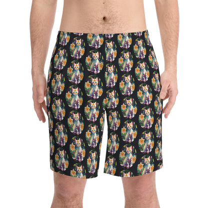 Men's Elastic Beach Shorts (AOP)