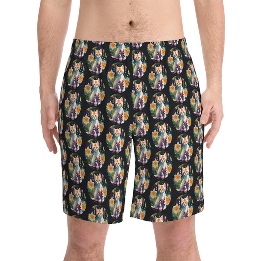 Men's Elastic Beach Shorts (AOP)