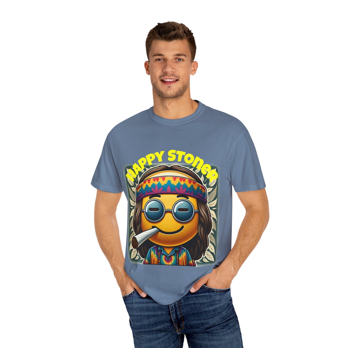 Happy Stoner Unisex Garment-Dyed T-Shirt | Chill Vibe Tee for Budding Enthusiasts