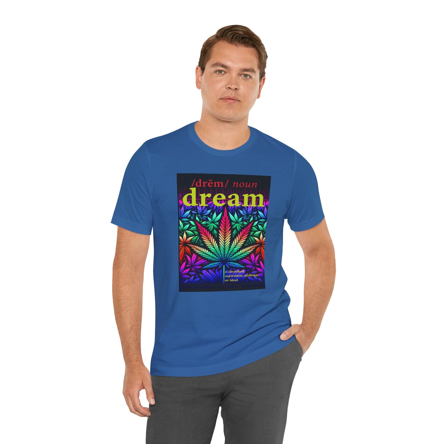 Dream Inspired Unisex Jersey Tee - Vibrant Cannabis Graphic T-Shirt