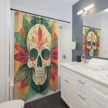 Skeletal Bloom Shower Curtains