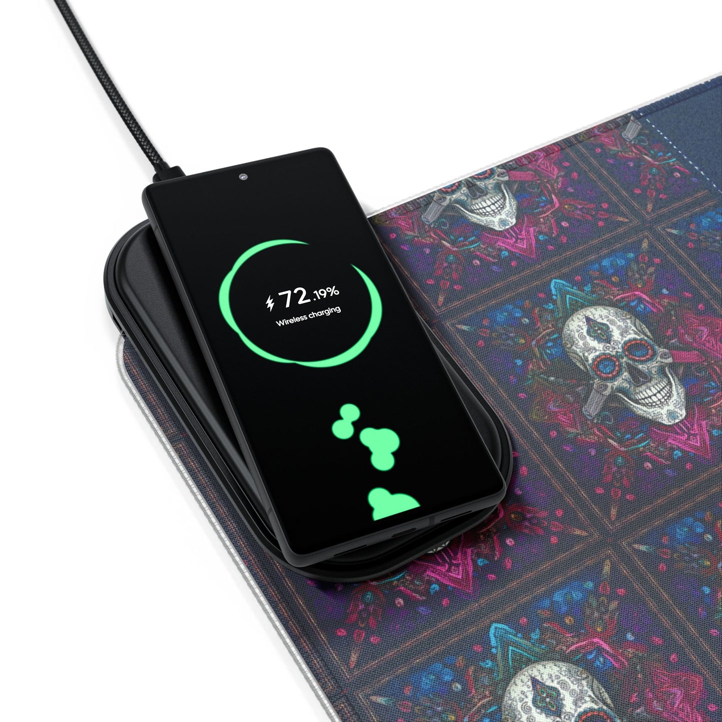 Skull Magic LED Gaming Mouse Pad, Wireless Charging