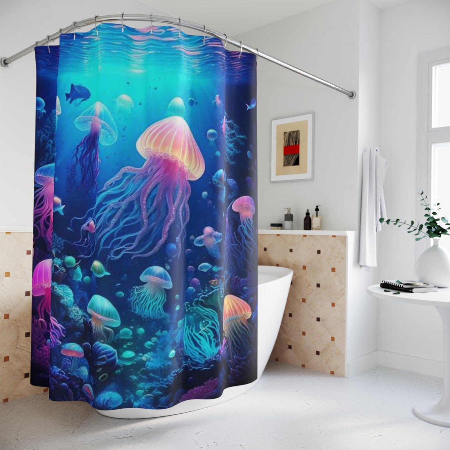 Simple Alluring Style Jelly World Shower Curtains