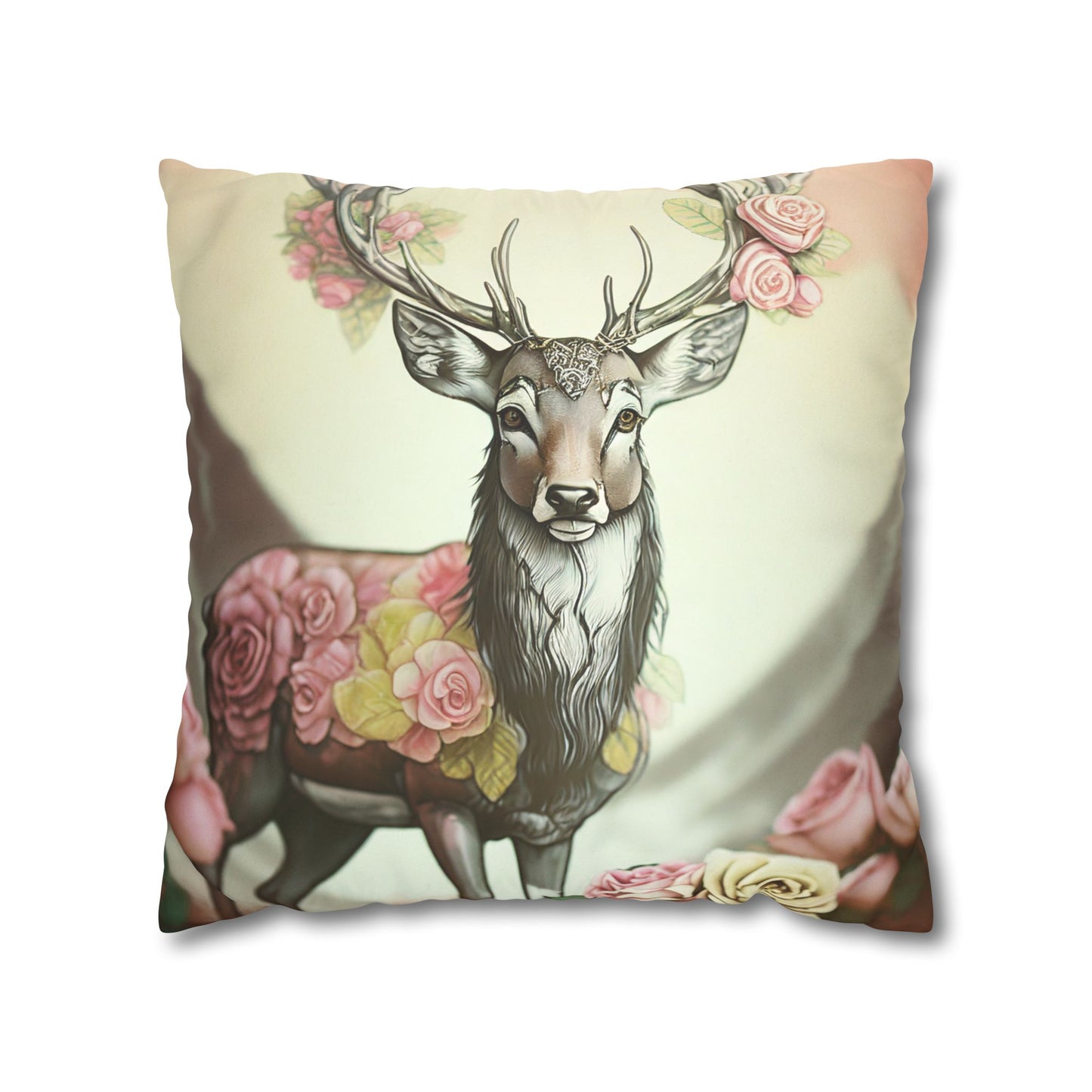 Deertastic Faux Suede Square Pillowcase