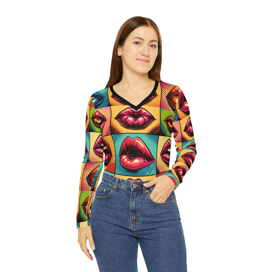 Women's Long Sleeve V-neck Shirt (AOP)