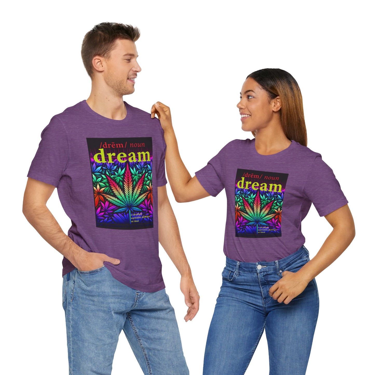 Dream Inspired Unisex Jersey Tee - Vibrant Cannabis Graphic T-Shirt