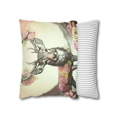 Deertastic Faux Suede Square Pillowcase