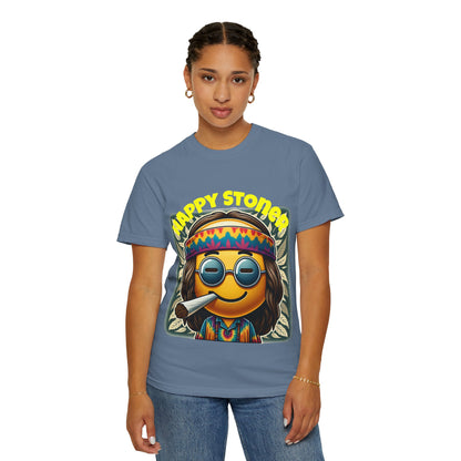 Happy Stoner Unisex Garment-Dyed T-Shirt | Chill Vibe Tee for Budding Enthusiasts