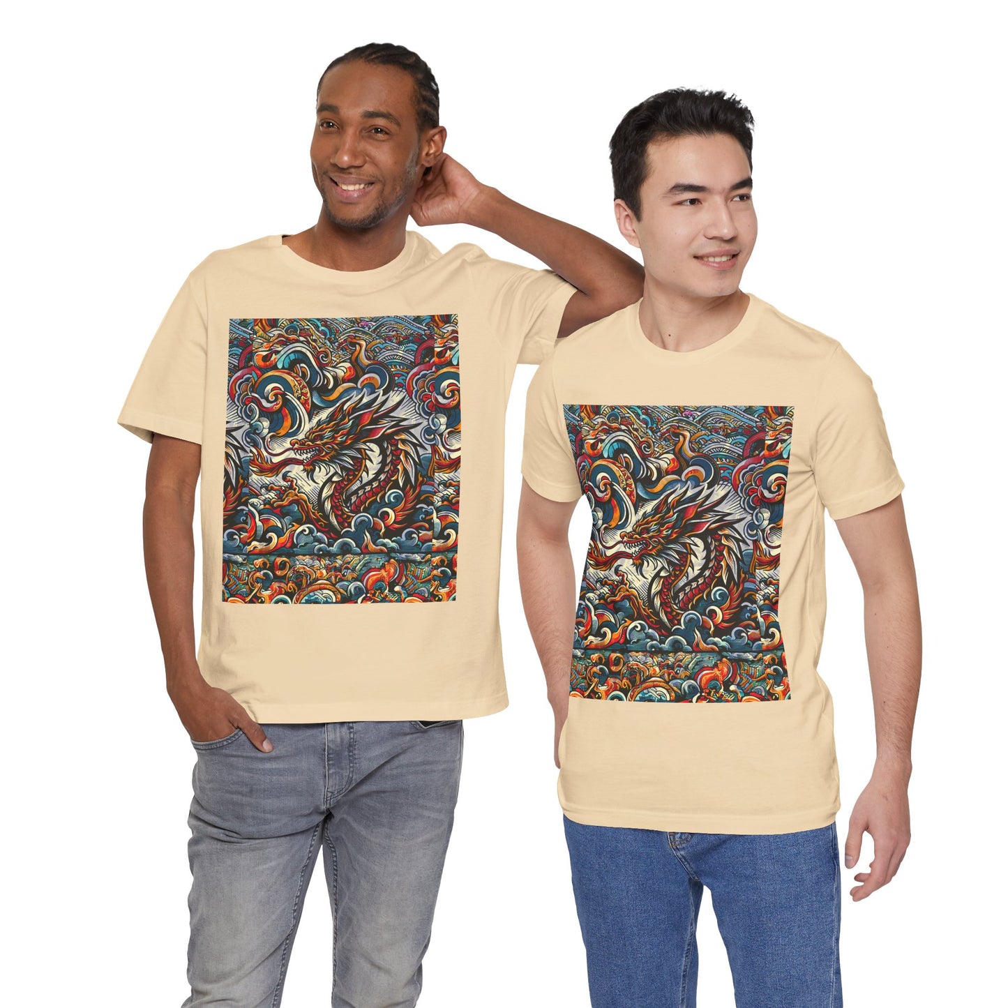 Vibrant Dragon Graphic Tee - Unisex Jersey Short Sleeve Shirt