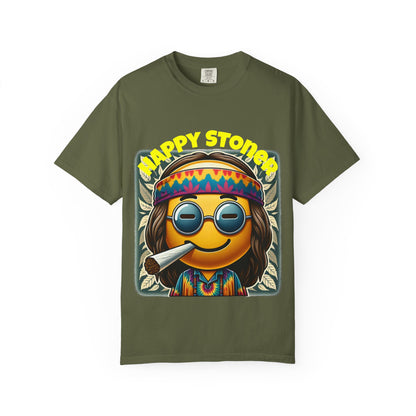 Happy Stoner Unisex Garment-Dyed T-Shirt | Chill Vibe Tee for Budding Enthusiasts