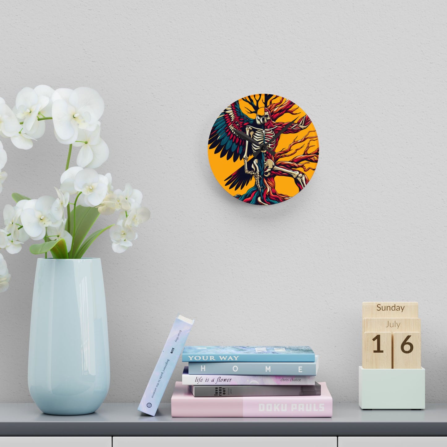 Hex Grind Acrylic Wall Clock