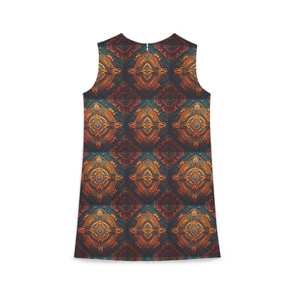 Azteca God A-line Sleeveless Dress (AOP)