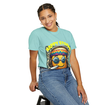 Happy Stoner Unisex Garment-Dyed T-Shirt | Chill Vibe Tee for Budding Enthusiasts