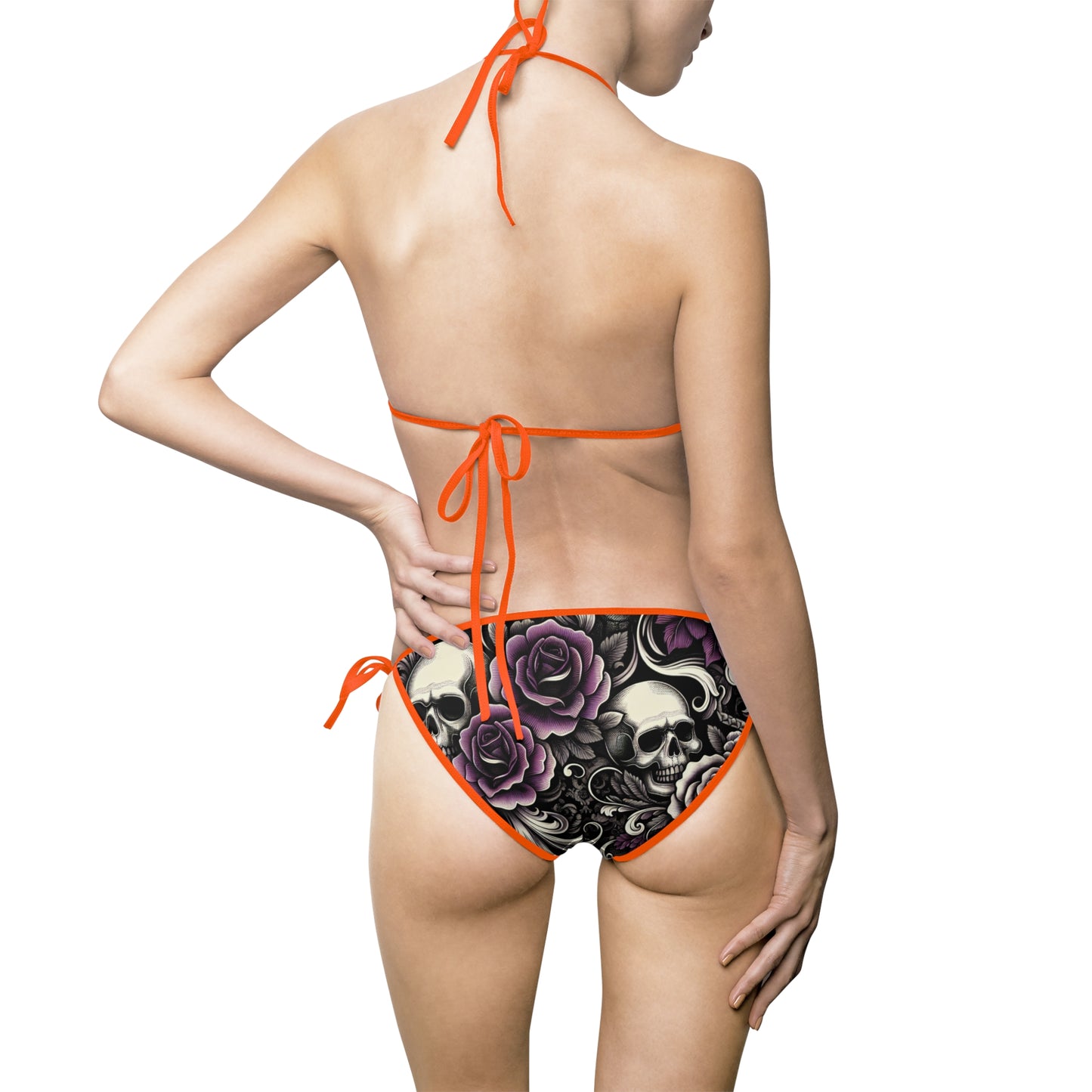 Floral Skull Women's Bikini Swimsuit - Stylish Summer Swimwear