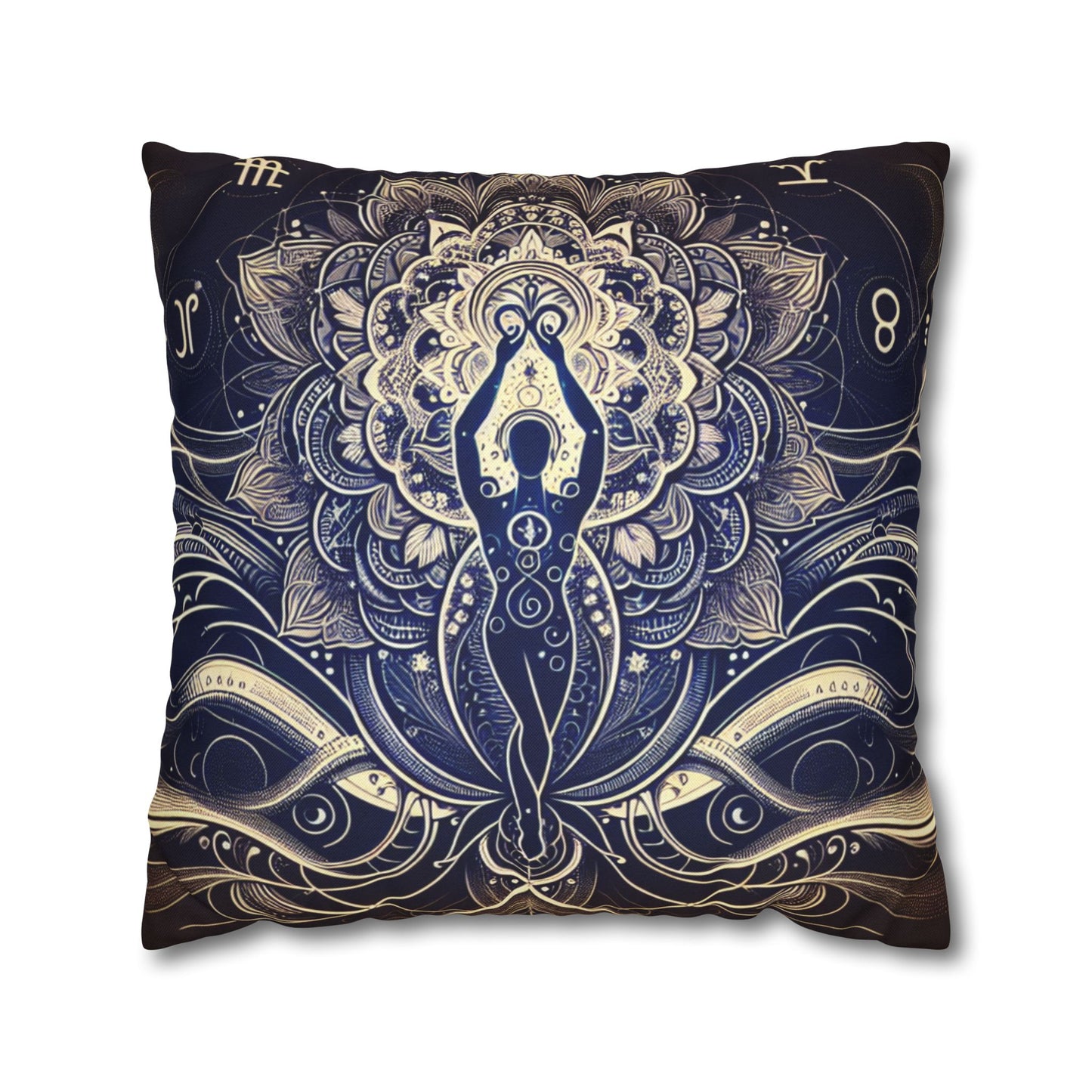 Mandala Yoga Inspired Square Pillowcase | Bohemian Home Decor