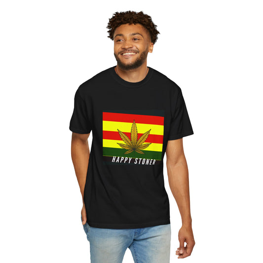 Happy Stoner Unisex Garment-Dyed T-shirt - Chill Vibes for Cannabis Enthusiasts