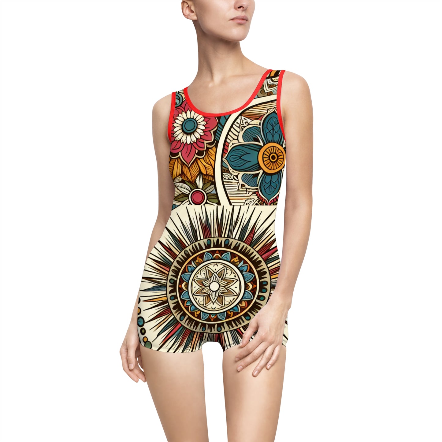 Boho Floral Vintage Women&#039;s Swimsuit - Retro Chic Swimwear