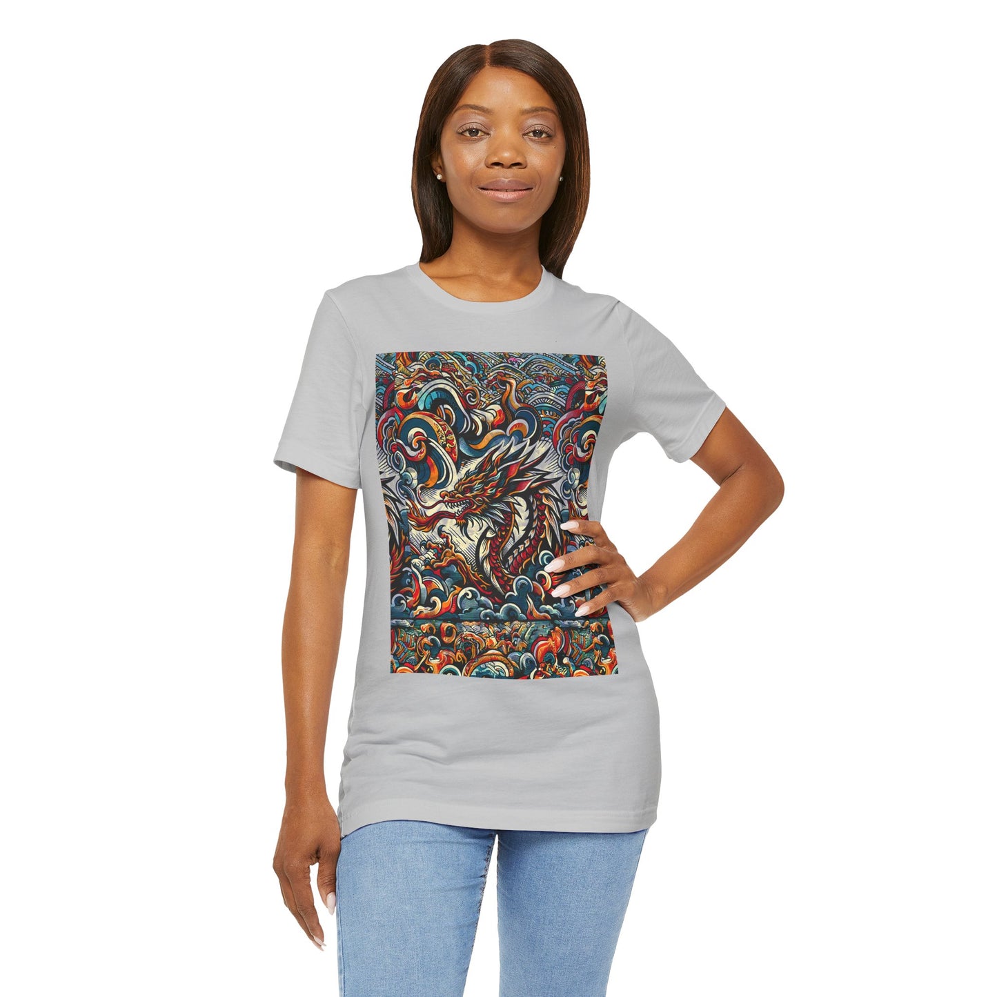 Vibrant Dragon Graphic Tee - Unisex Jersey Short Sleeve Shirt