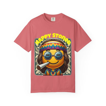 Happy Stoner Unisex Garment-Dyed T-Shirt | Chill Vibe Tee for Budding Enthusiasts