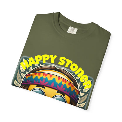Happy Stoner Unisex Garment-Dyed T-Shirt | Chill Vibe Tee for Budding Enthusiasts