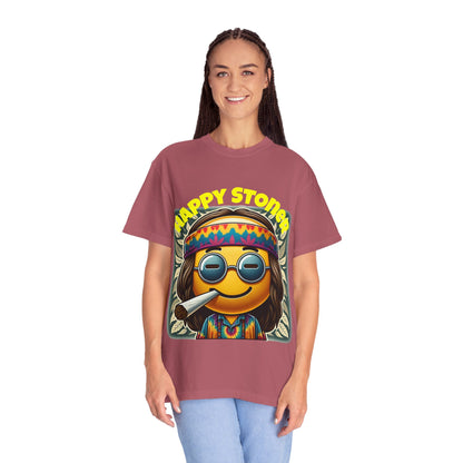 Happy Stoner Unisex Garment-Dyed T-Shirt | Chill Vibe Tee for Budding Enthusiasts
