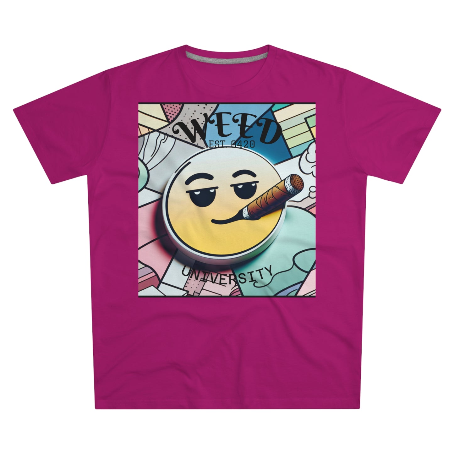 Cozy Weed University Tee - Modern Fit Cannabis T-Shirt for Fun Lovers