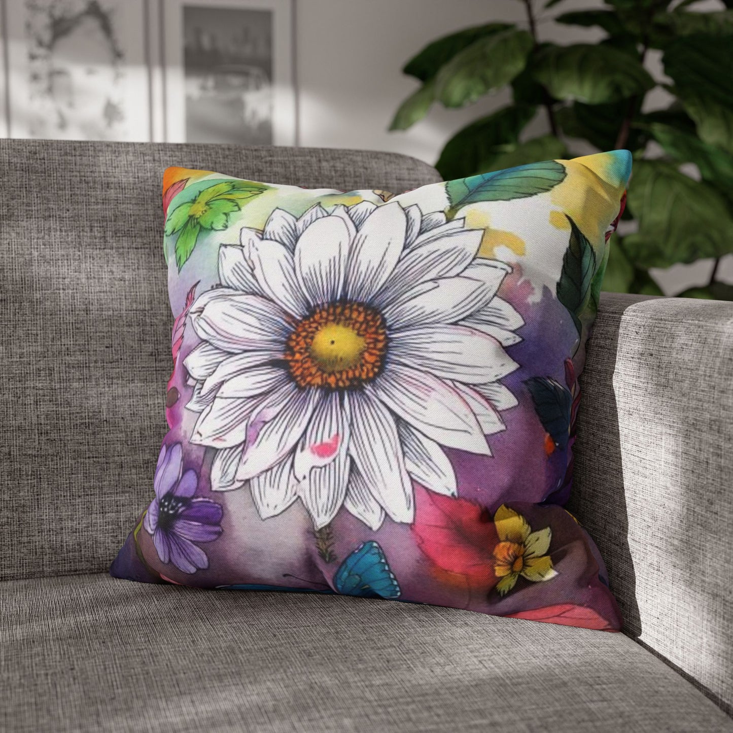 Spun Polyester Square Pillowcase