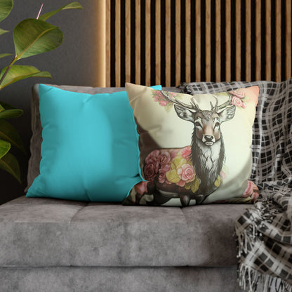 Deertastic Faux Suede Square Pillowcase