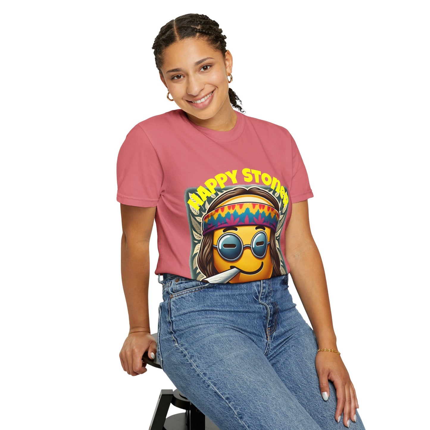 Happy Stoner Unisex Garment-Dyed T-Shirt | Chill Vibe Tee for Budding Enthusiasts