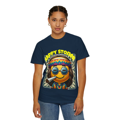 Happy Stoner Unisex Garment-Dyed T-Shirt | Chill Vibe Tee for Budding Enthusiasts
