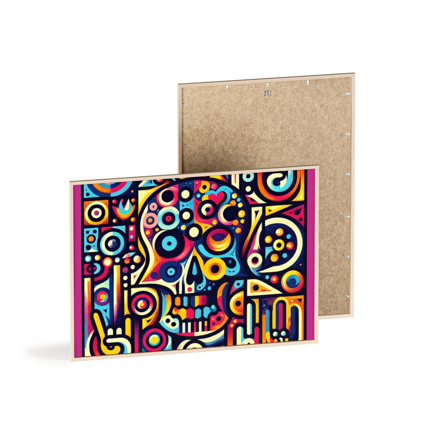 Skull Rock N Roll Posters with Wooden Frame