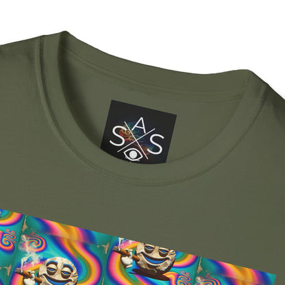 Stay Stoned Unisex Softstyle T-Shirt - Retro Vibe Graphic Tee for Fun Gatherings