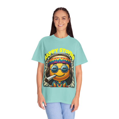 Happy Stoner Unisex Garment-Dyed T-Shirt | Chill Vibe Tee for Budding Enthusiasts
