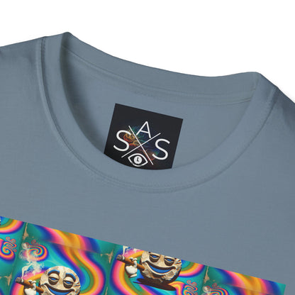 Stay Stoned Unisex Softstyle T-Shirt - Retro Vibe Graphic Tee for Fun Gatherings