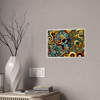 Skull Rock N Roll Gloss Posters