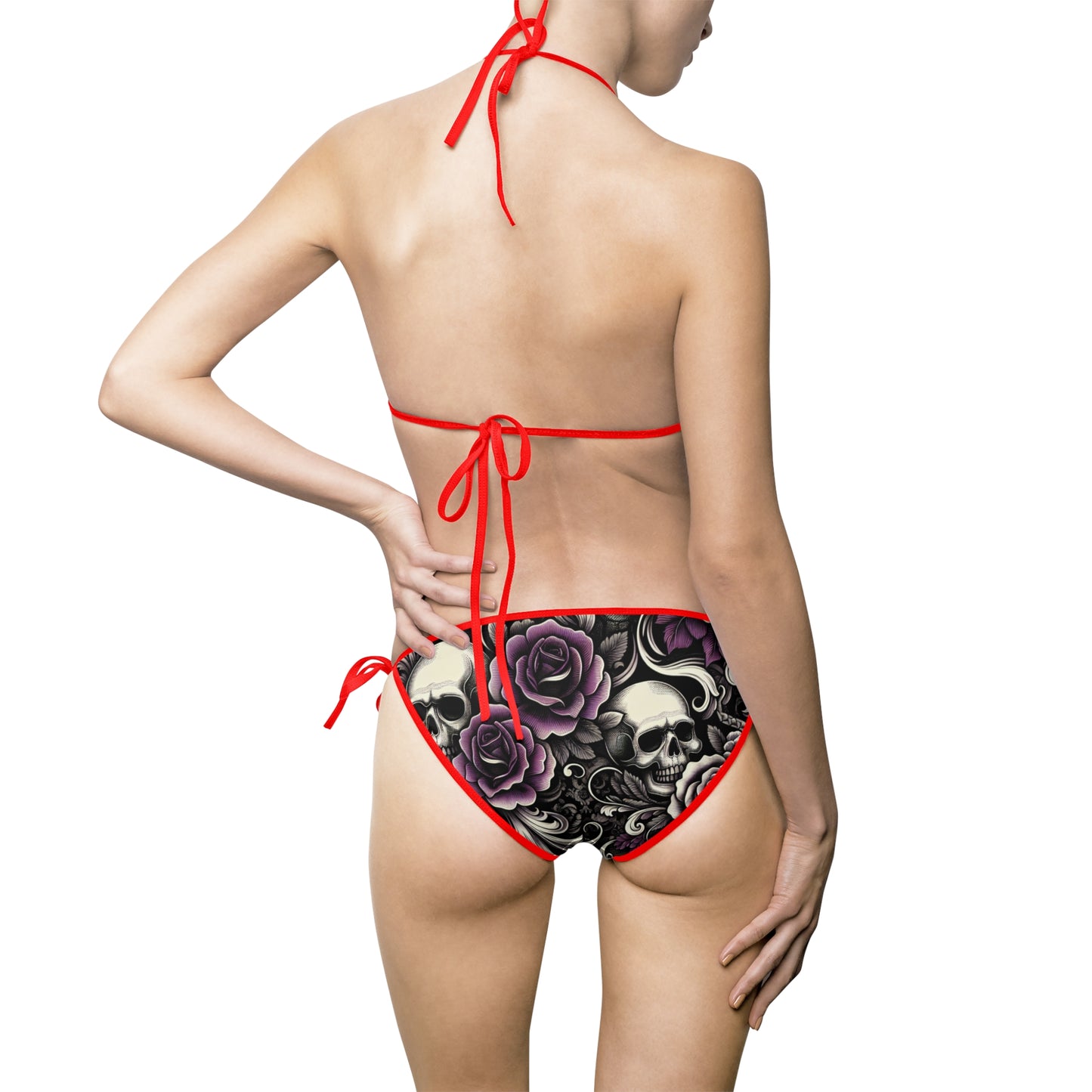 Floral Skull Women's Bikini Swimsuit - Stylish Summer Swimwear